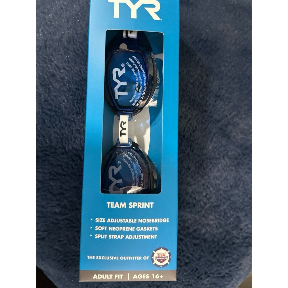 TYR Adult Team Sprint Performance Swim Goggles-  Blue